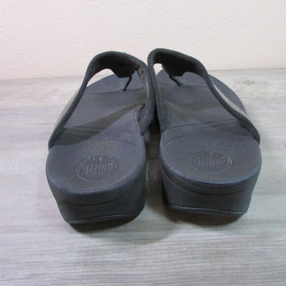 fitflop Women's 9 Pietra Beaded Thong Flip Flop Sandal - Black - Picture 4 of 7